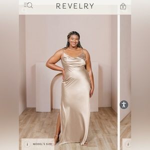 COPY - Skye Satin Revelry Dress in Gold Champagne